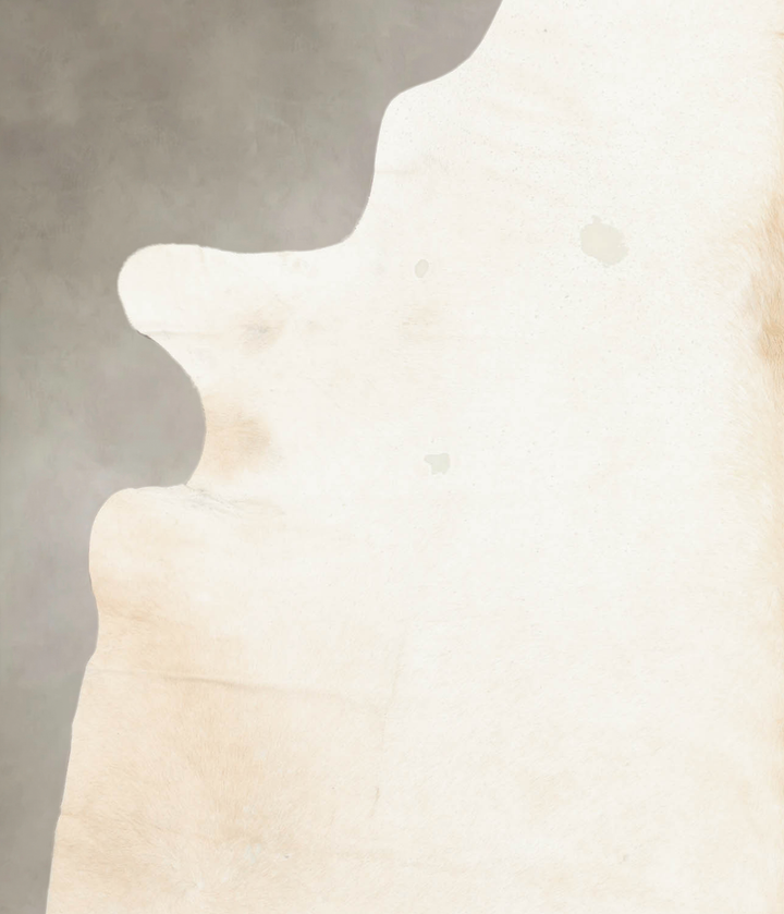 Ivory with Beige X-Large Brazilian Cowhide Rug 7'3"H x 6'8"W #B4545 by Hudson Hides