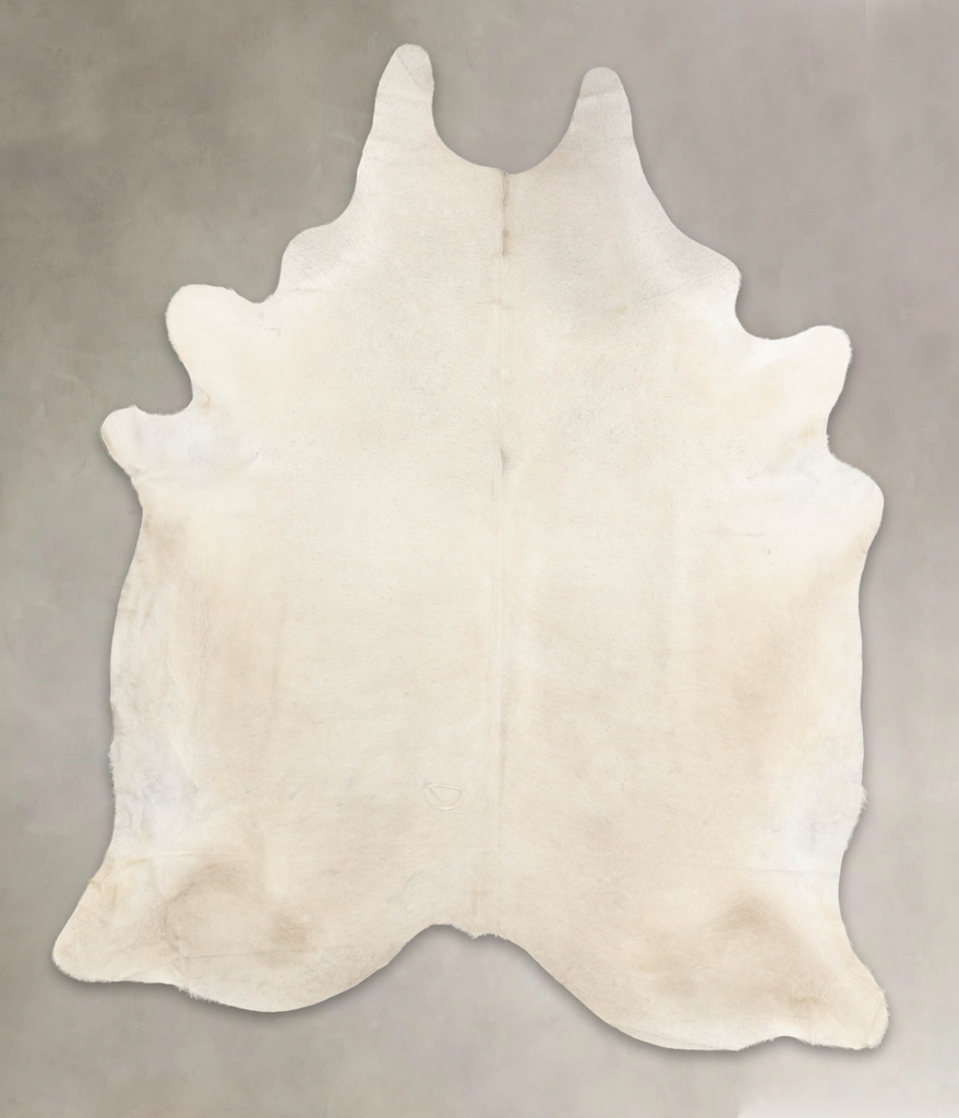 Ivory with Beige XX-Large Brazilian Cowhide Rug 8'9"H x 7'1"W #B4553 by Hudson Hides