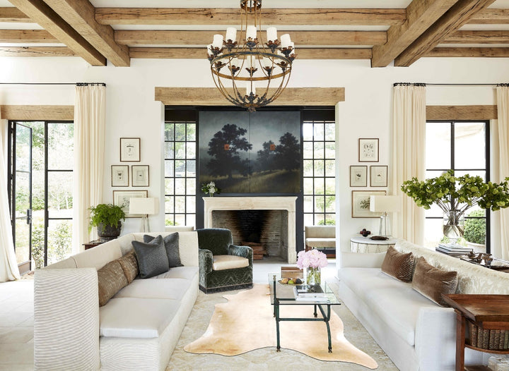 Champagne XX-Large Brazilian Cowhide Rug 7'11"H x 6'5"W #B4558 by Hudson Hides