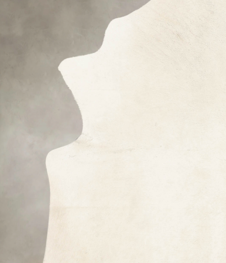 Ivory with Beige XX-Large Brazilian Cowhide Rug 8'4"H x 6'7"W #B4619 by Hudson Hides