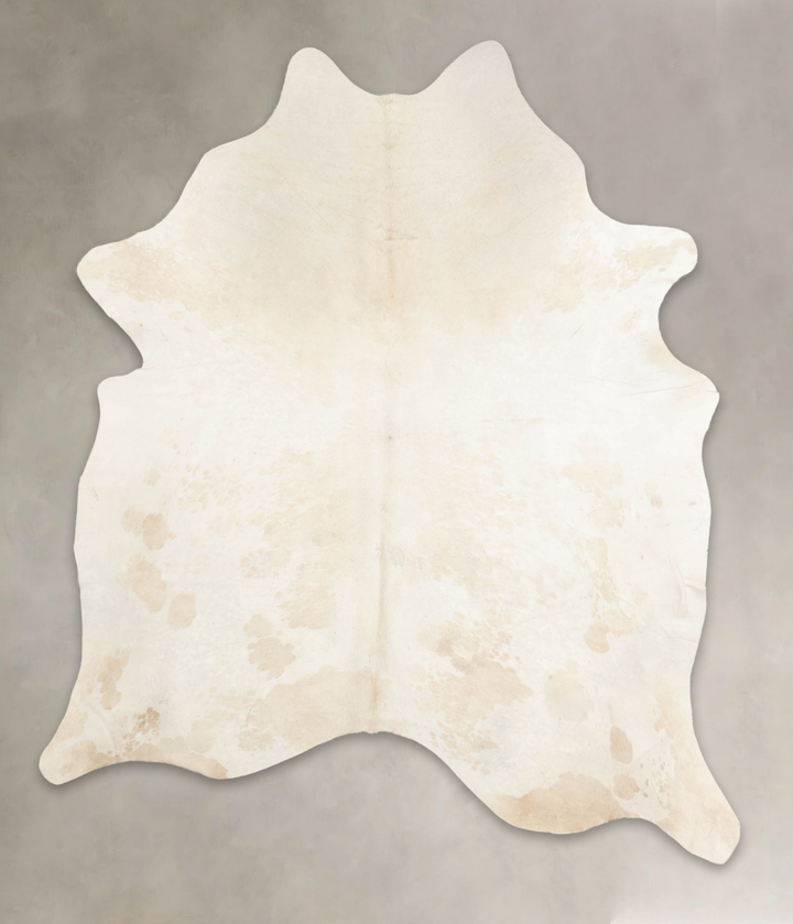 Beige and White XX-Large Brazilian Cowhide Rug 7'10"H x 6'6"W #B4688 by Hudson Hides