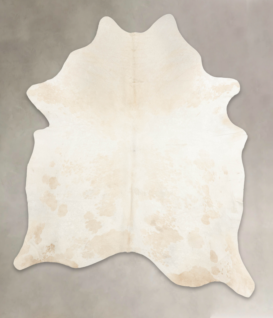 Beige and White XX-Large Brazilian Cowhide Rug 7'10"H x 6'6"W #B4688 by Hudson Hides