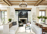 Beige and White XX-Large Brazilian Cowhide Rug 7'10"H x 6'6"W #B4688 by Hudson Hides