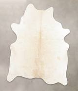 Ivory with Beige X-Large Brazilian Cowhide Rug 7'10"H x 5'11"W #B4836 by Hudson Hides
