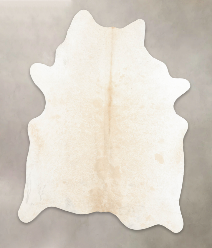 Ivory with Beige X-Large Brazilian Cowhide Rug 7'10"H x 5'11"W #B4836 by Hudson Hides