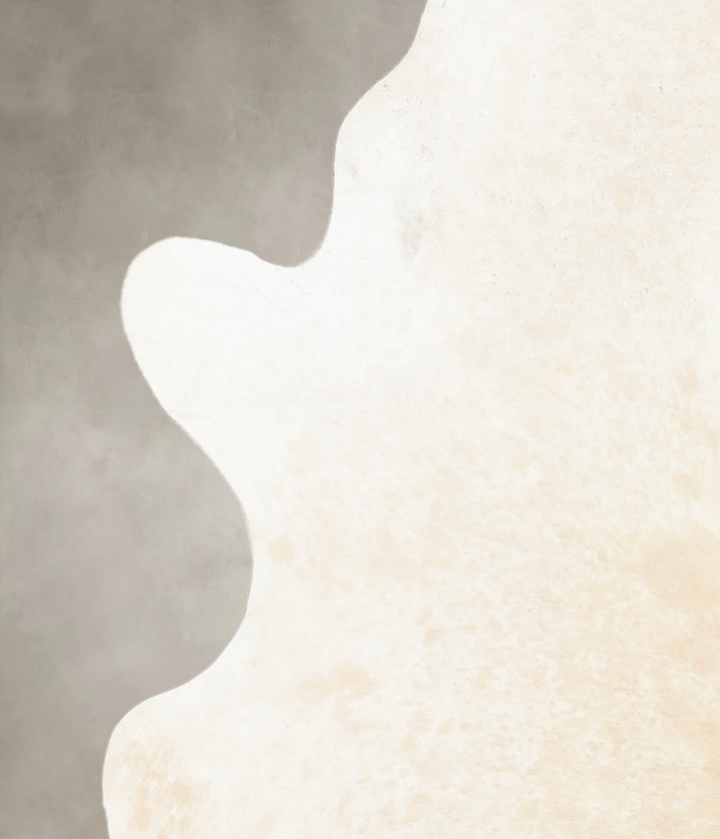 Ivory with Beige X-Large Brazilian Cowhide Rug 7'10"H x 5'11"W #B4836 by Hudson Hides