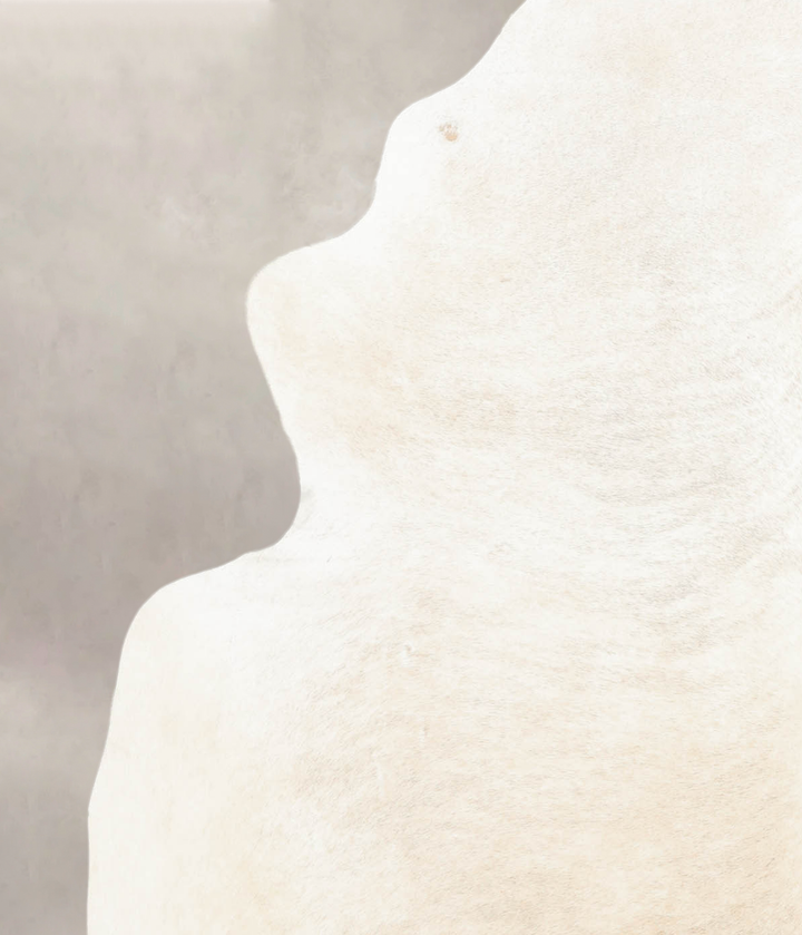 Ivory with Beige X-Large Brazilian Cowhide Rug 7'10"H x 6'2"W #B4871 by Hudson Hides