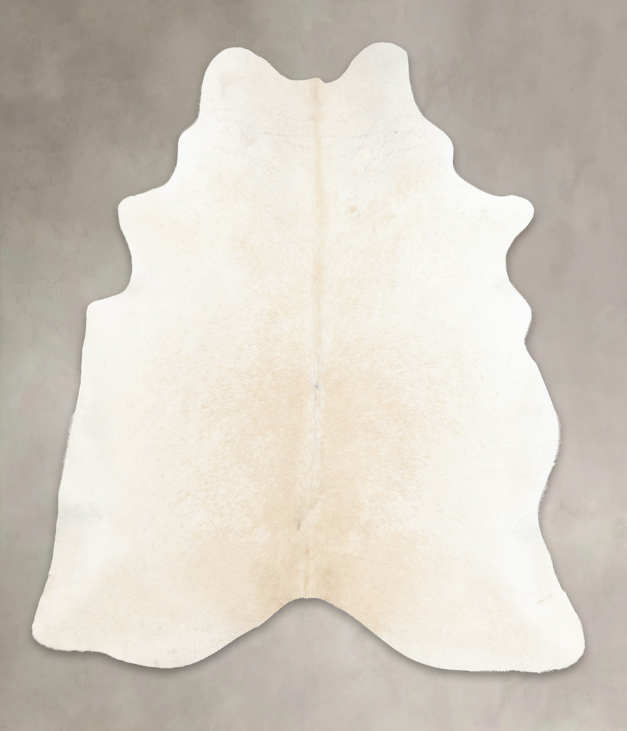 Ivory with Beige X-Large Brazilian Cowhide Rug 7'3"H x 6'3"W #B4873 by Hudson Hides