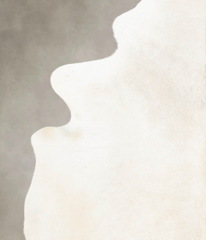 Ivory with Beige XX-Large Brazilian Cowhide Rug 7'11"H x 6'10"W #B4965 by Hudson Hides