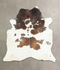 Chocolate and White X-Large Brazilian Cowhide Rug 6'9