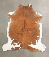 Brown and White X-Large European Cowhide Rug 7'5"H x 6'7"W #B5275 by Hudson Hides