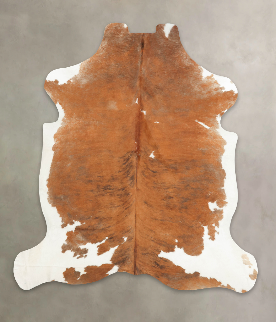 Brown and White X-Large European Cowhide Rug 7'5"H x 6'7"W #B5275 by Hudson Hides