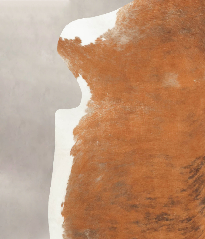 Brown and White X-Large European Cowhide Rug 7'5"H x 6'7"W #B5275 by Hudson Hides
