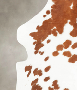 Brown and White Large European Cowhide Rug 6'7"H x 4'8"W #B5319 by Hudson Hides