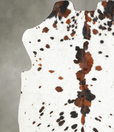 Tricolor X-Large European Cowhide Rug 6'9"H x 6'9"W #B5381 by Hudson Hides