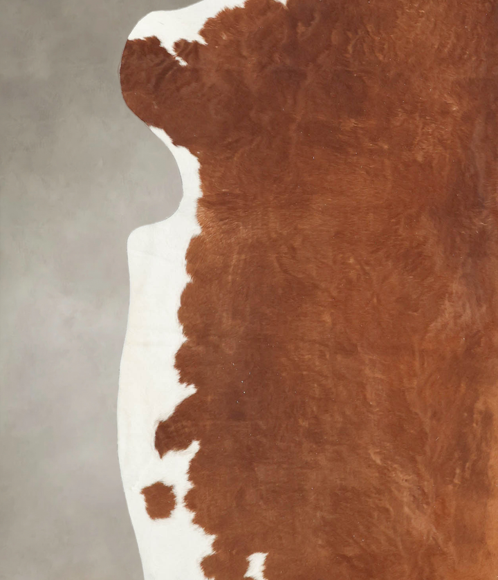 Brown and White X-Large European Cowhide Rug 6'8"H x 6'6"W #B5429 by Hudson Hides