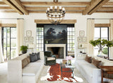 Brown and White X-Large European Cowhide Rug 6'8"H x 6'6"W #B5429 by Hudson Hides