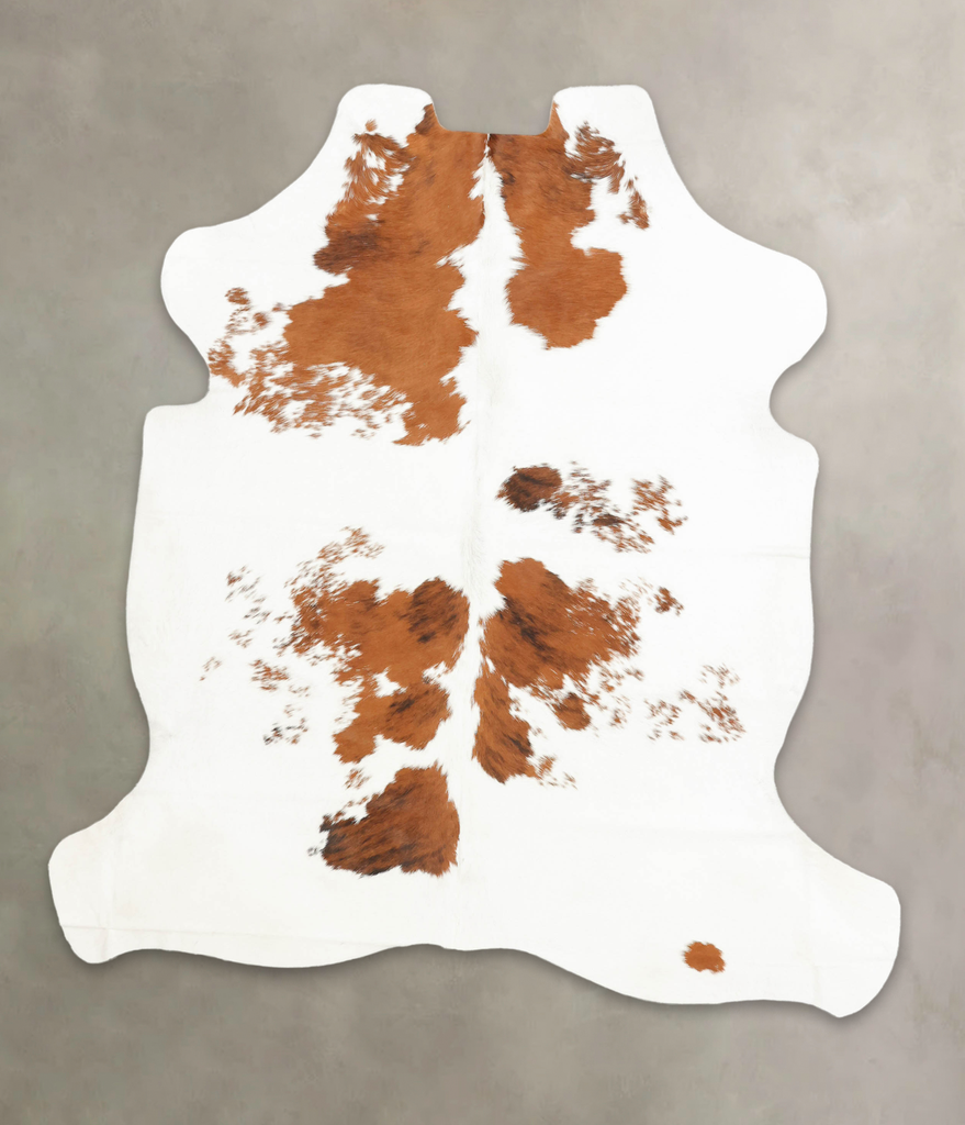 Brown and White Large European Cowhide Rug 6'6"H x 5'9"W #B5443 by Hudson Hides