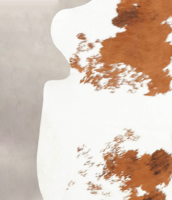 Brown and White Large European Cowhide Rug 6'6"H x 5'9"W #B5443 by Hudson Hides