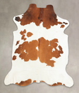 Brown and White X-Large European Cowhide Rug 7'8"H x 6'3"W #B5483 by Hudson Hides