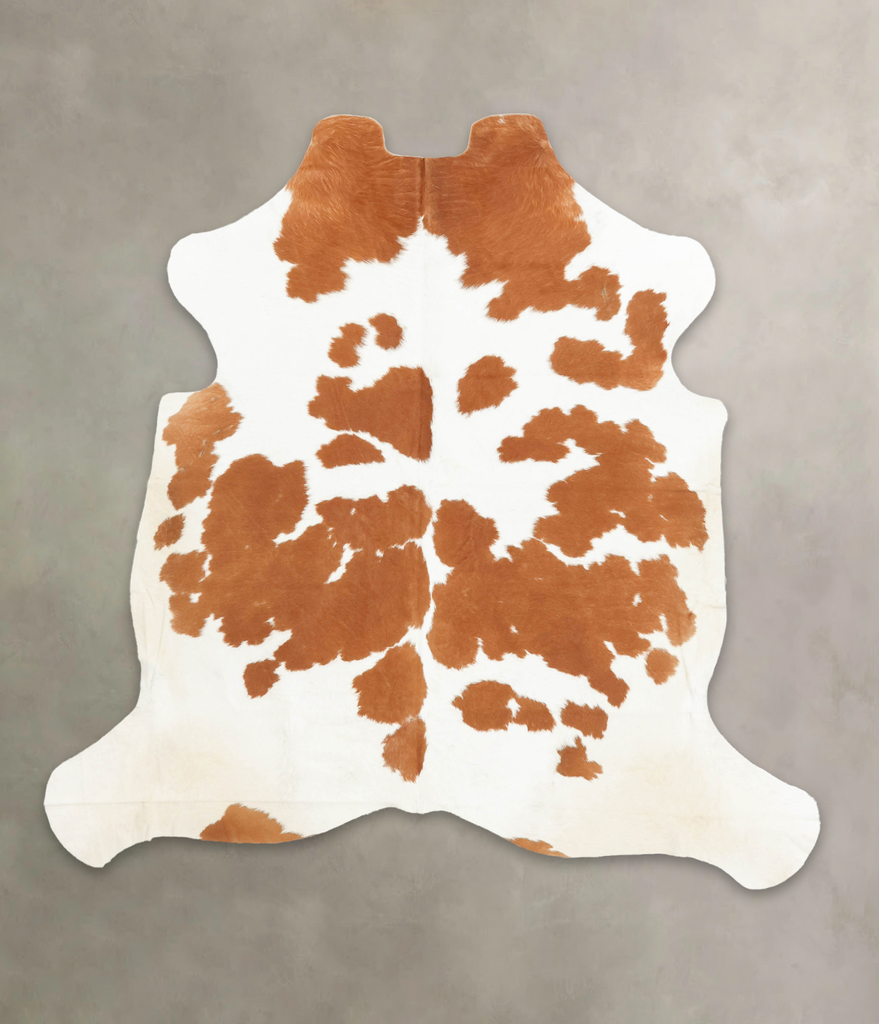 Brown and White X-Large European Cowhide Rug 6'10"H x 6'8"W #B5526 by Hudson Hides