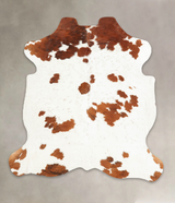 Brown and White X-Large European Cowhide Rug 6'8"H x 6'1"W #B5556 by Hudson Hides