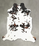 Tricolor X-Large European Cowhide Rug 7'1"H x 6'9"W #B5576 by Hudson Hides