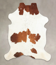 Brown and White XX-Large European Cowhide Rug 8'6"H x 6'7"W #B5586 by Hudson Hides