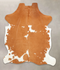 Beige and White X-Large European Cowhide Rug 7'9