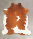 Brown and White X-Large European Cowhide Rug 7'3"H x 6'6"W #B5749 by Hudson Hides