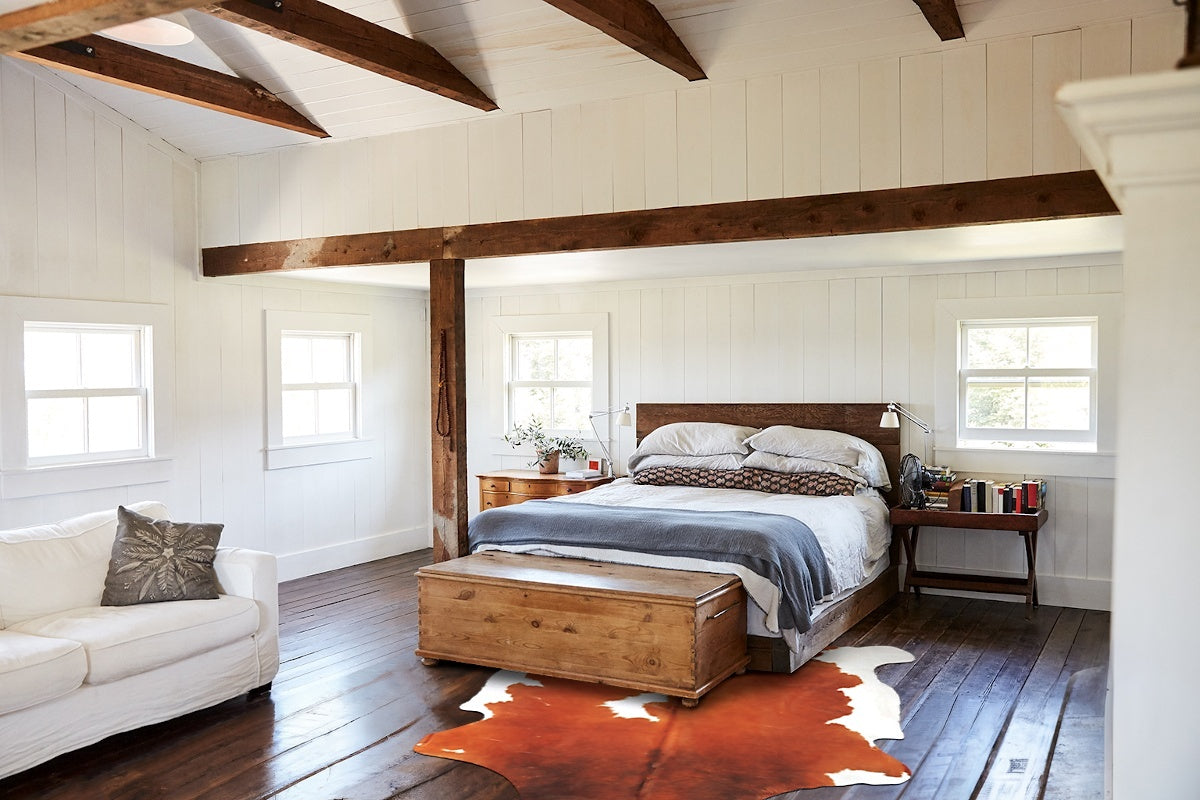 Brown and White Cowhide Rug #B5749