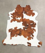 Brown and White X-Large European Cowhide Rug 6'9"H x 6'3"W #B5813 by Hudson Hides