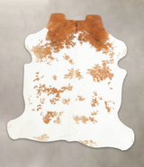 Brown and White Large European Cowhide Rug 6'7"H x 5'11"W #B5818 by Hudson Hides