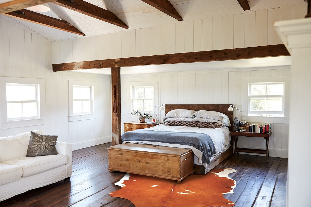 Brown and White Cowhide Rug #B5828