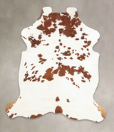 Brown and White X-Large European Cowhide Rug 7'2"H x 6'1"W #B5843 by Hudson Hides