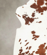 Brown and White X-Large European Cowhide Rug 7'2"H x 6'1"W #B5843 by Hudson Hides