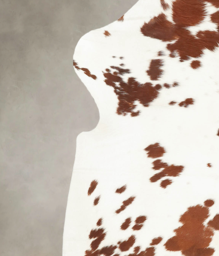 Brown and White X-Large European Cowhide Rug 7'2"H x 6'1"W #B5843 by Hudson Hides