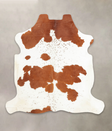 Brown and White XX-Large European Cowhide Rug 7'2"H x 7'0"W #B5844 by Hudson Hides