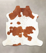 Brown and White XX-Large European Cowhide Rug 7'2"H x 7'0"W #B5844 by Hudson Hides