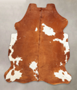 Brown and White X-Large European Cowhide Rug 7'1"H x 5'9"W #B5932 by Hudson Hides