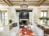 Brown and White X-Large European Cowhide Rug 7'1"H x 5'9"W #B5932 by Hudson Hides