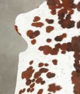 Brown and White X-Large European Cowhide Rug 7'8"H x 6'2"W #B6291 by Hudson Hides