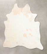 Beige and White XX-Large Brazilian Cowhide Rug 8'2"H x 7'4"W #B6442 by Hudson Hides
