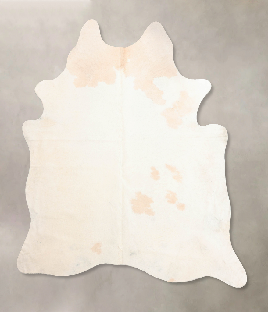 Beige and White XX-Large Brazilian Cowhide Rug 8'2"H x 7'4"W #B6442 by Hudson Hides
