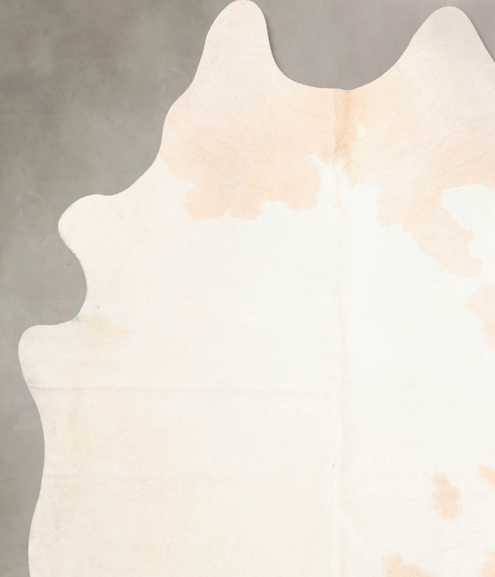 Beige and White XX-Large Brazilian Cowhide Rug 8'2"H x 7'4"W #B6442 by Hudson Hides