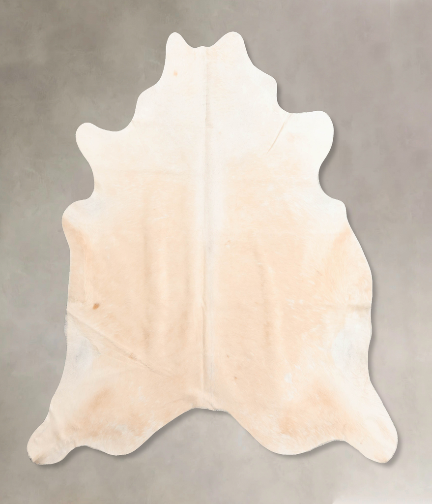 Ivory with Beige X-Large Brazilian Cowhide Rug 6'11"H x 6'7"W #B6447 by Hudson Hides