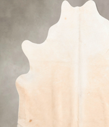Ivory with Beige X-Large Brazilian Cowhide Rug 6'11"H x 6'7"W #B6447 by Hudson Hides