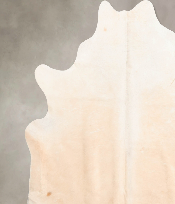 Ivory with Beige X-Large Brazilian Cowhide Rug 6'11"H x 6'7"W #B6447 by Hudson Hides