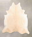 Ivory with Beige X-Large Brazilian Cowhide Rug 6'11"H x 6'8"W #B6455 by Hudson Hides