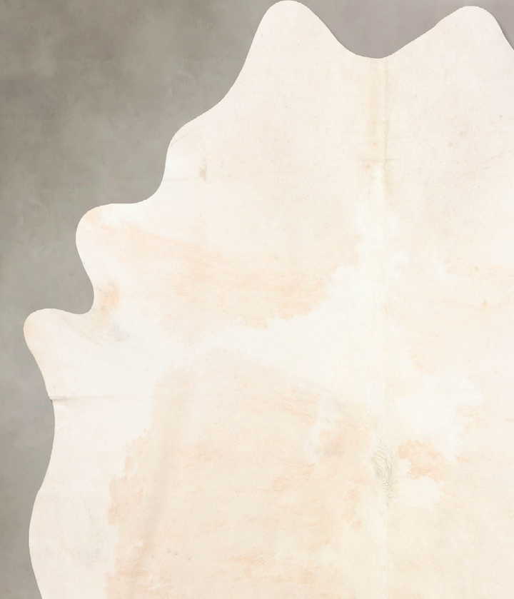 Ivory with Beige XX-Large Brazilian Cowhide Rug 7'8"H x 6'8"W #B6461 by Hudson Hides